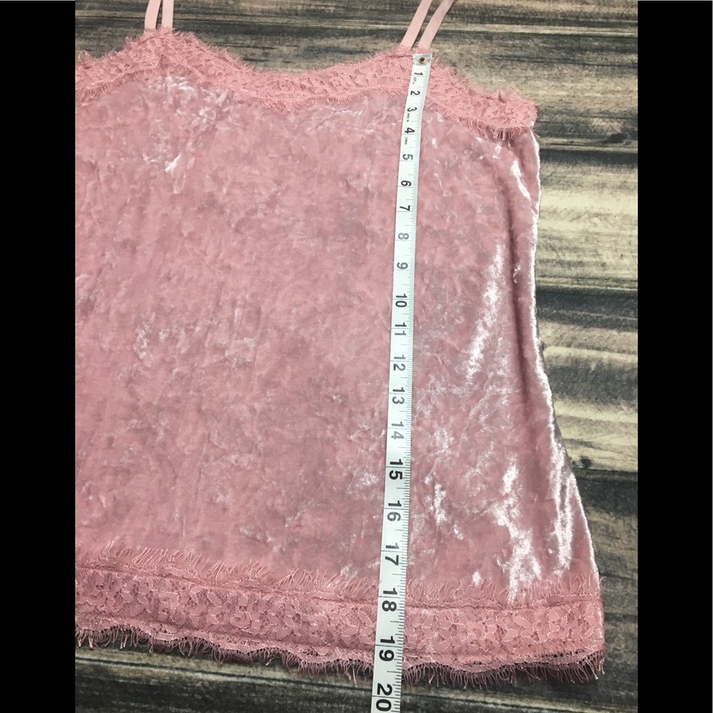 No Boundaries Tank Top Blush Faux Velvet Size L - Picture 4 of 7